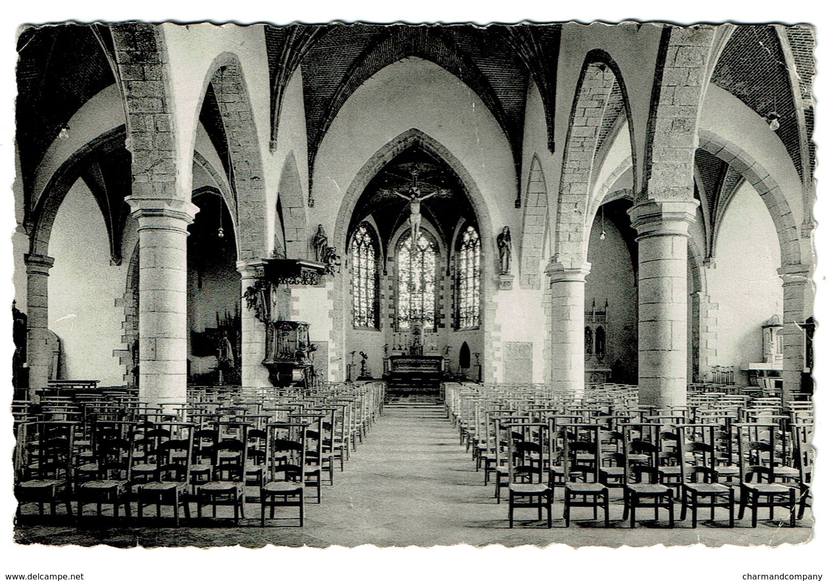 Chièvres - Intérieur De L'Eglise St-Martin - Circ. En 1957 - Edit. G. Delzenne-Constant - 2 Scans - Chièvres