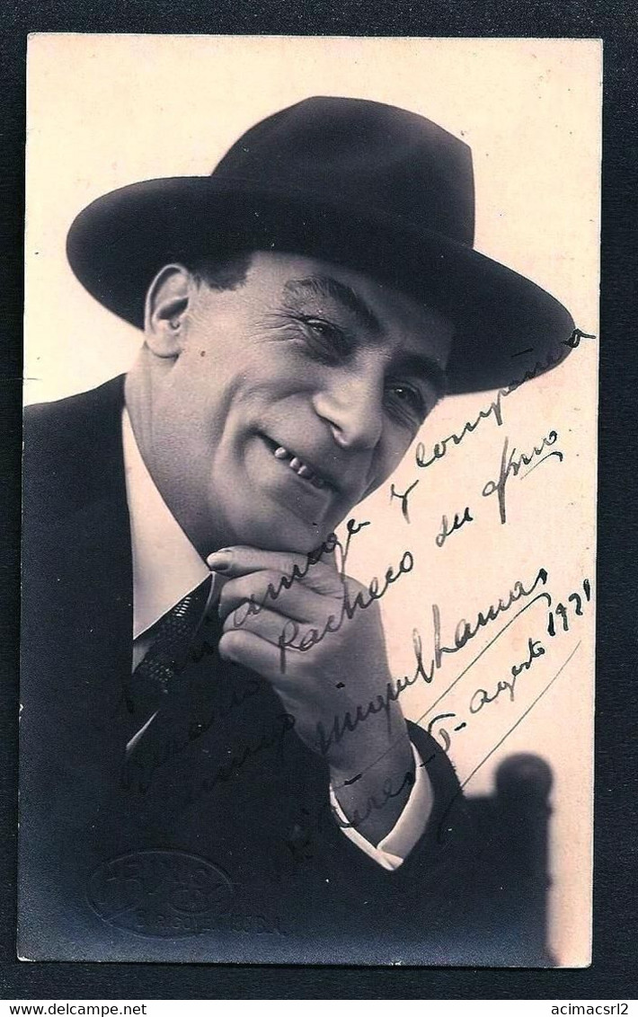 X106 TEATRO ESPAÑOL - MIGUEL LAMAS ? Autograph Dedicacee 1921 Photo Postcard By BIXIO - Fotos Dedicadas