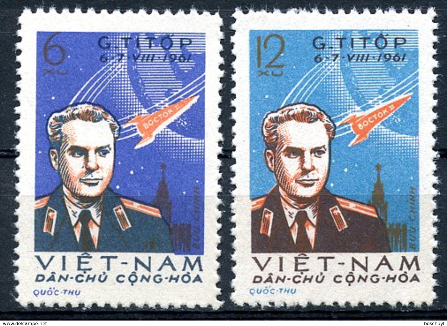 Vietnam, 1961, Space, Titov, Astronaut, Cosmonaut, MNH, Michel 181-182 - Vietnam