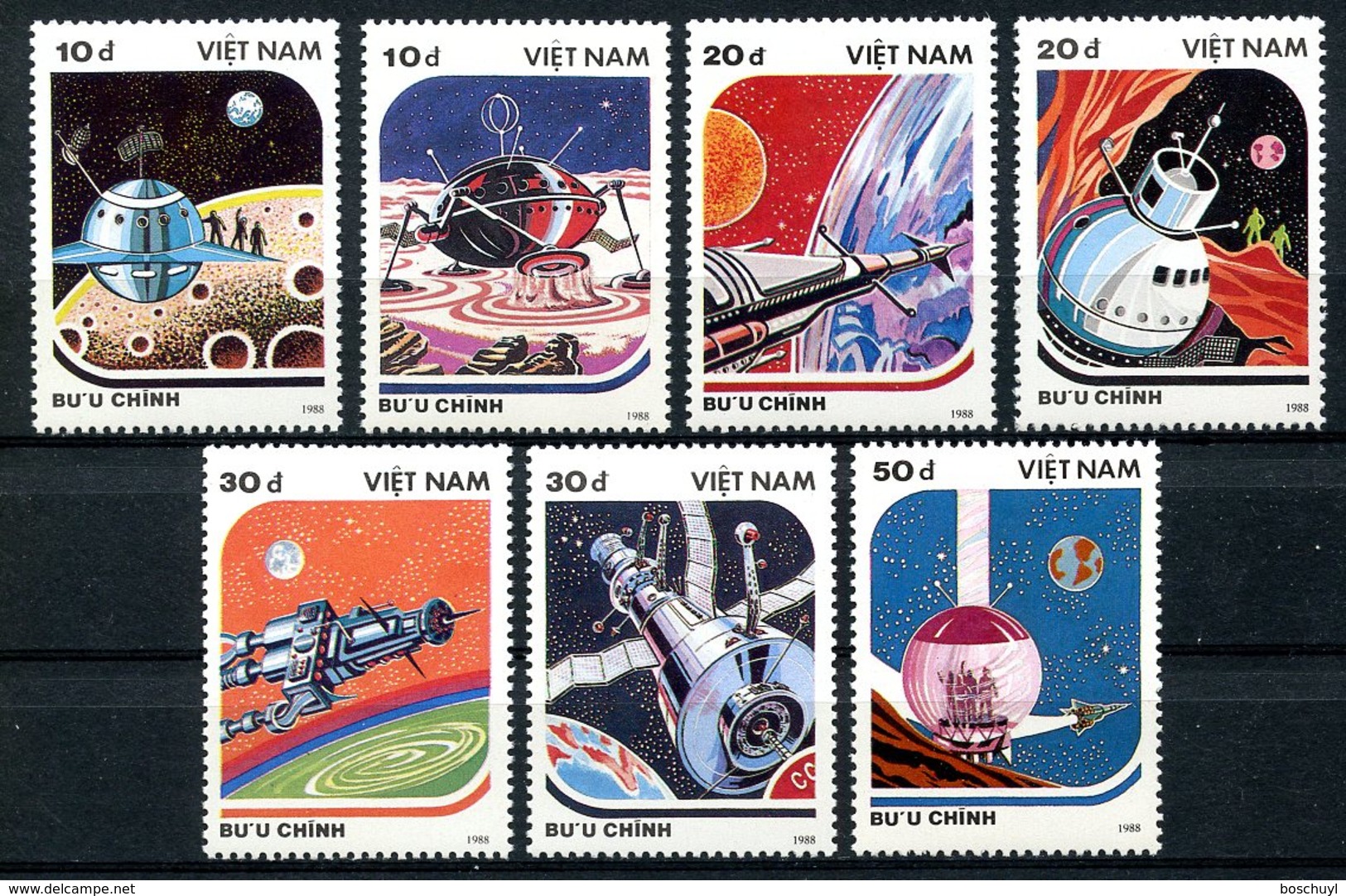 Vietnam, 1988, Space, MNH, Michel 1950-1956 - Vietnam