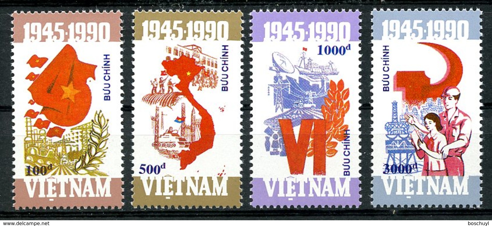 Vietnam, 1990, Socialist Republic, 45th Anniversary, MNH, Michel 2236-2239 - Viêt-Nam