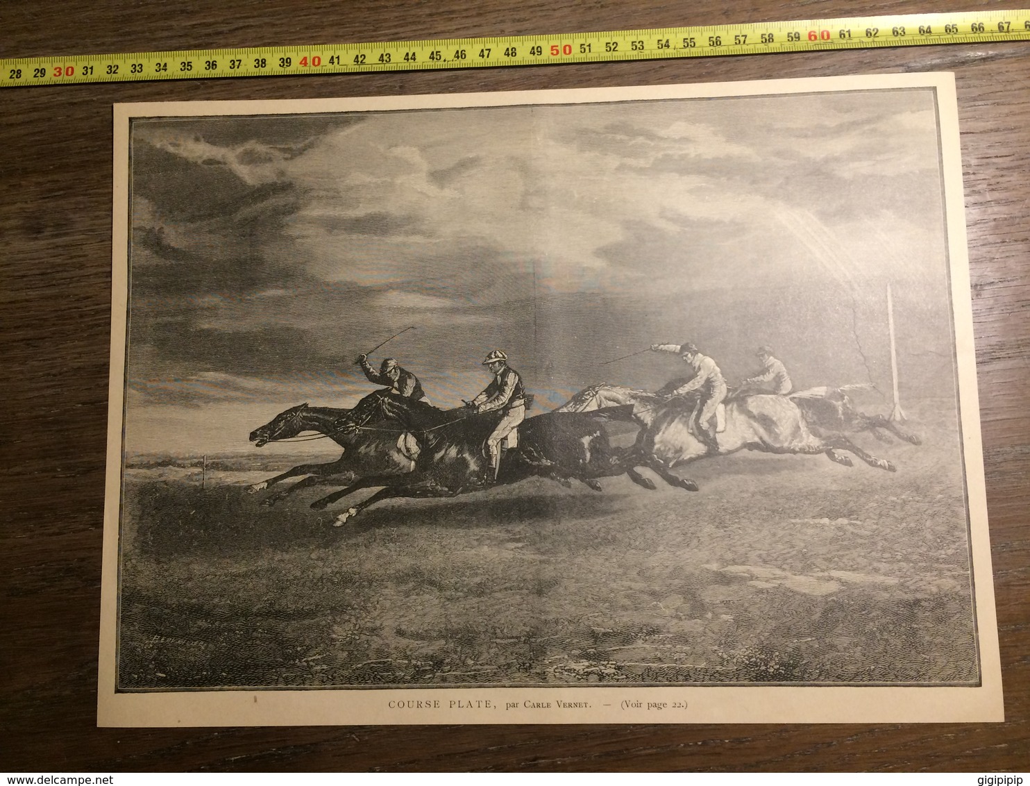 DOCUMENT 1897 COURSE PLATE PAR CARLE VERNET HIPPIQUE - Collections