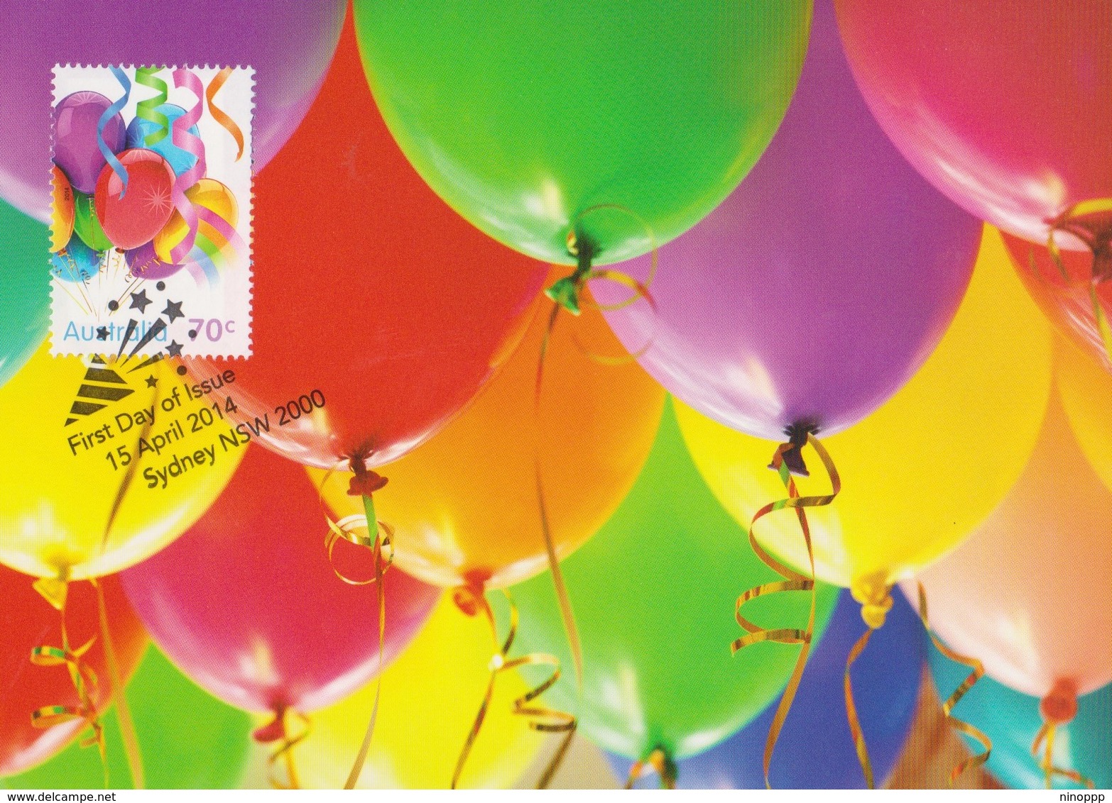 Australia 2014 Special Occasions.Balloons, Maximum Card - Maximum Cards