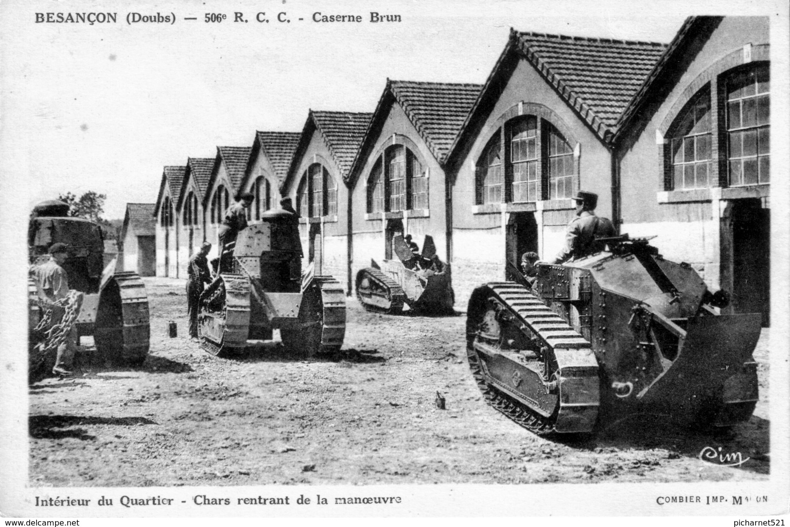 Trois CPA Du 506e R.C.C. Besançon (Régt De Chars De Combat) - Non Circulées. TB état. 3 Scan - Besancon