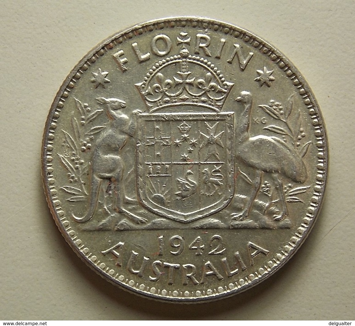 Australia 1 Florin 1942 Silver - Florin