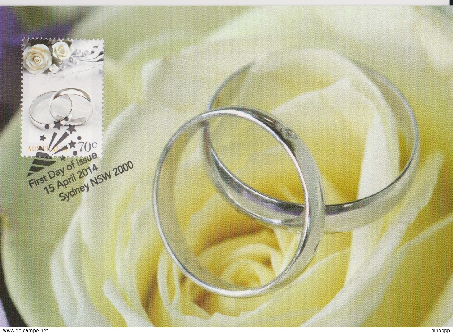 Australia 2014 Special Occasions.Silver Wedding Bands, Maximum Card - Maximum Cards