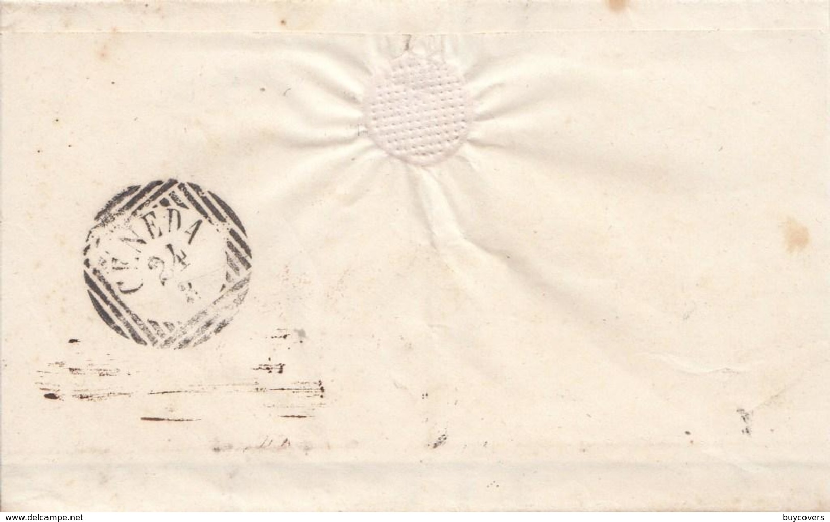 DS06 - PONTIFICIO - Lettera Con Testo Del 1853 Da Ferrara A Ceneda, , Tassata 9 Kreuzer In Arrivo - Etats Pontificaux