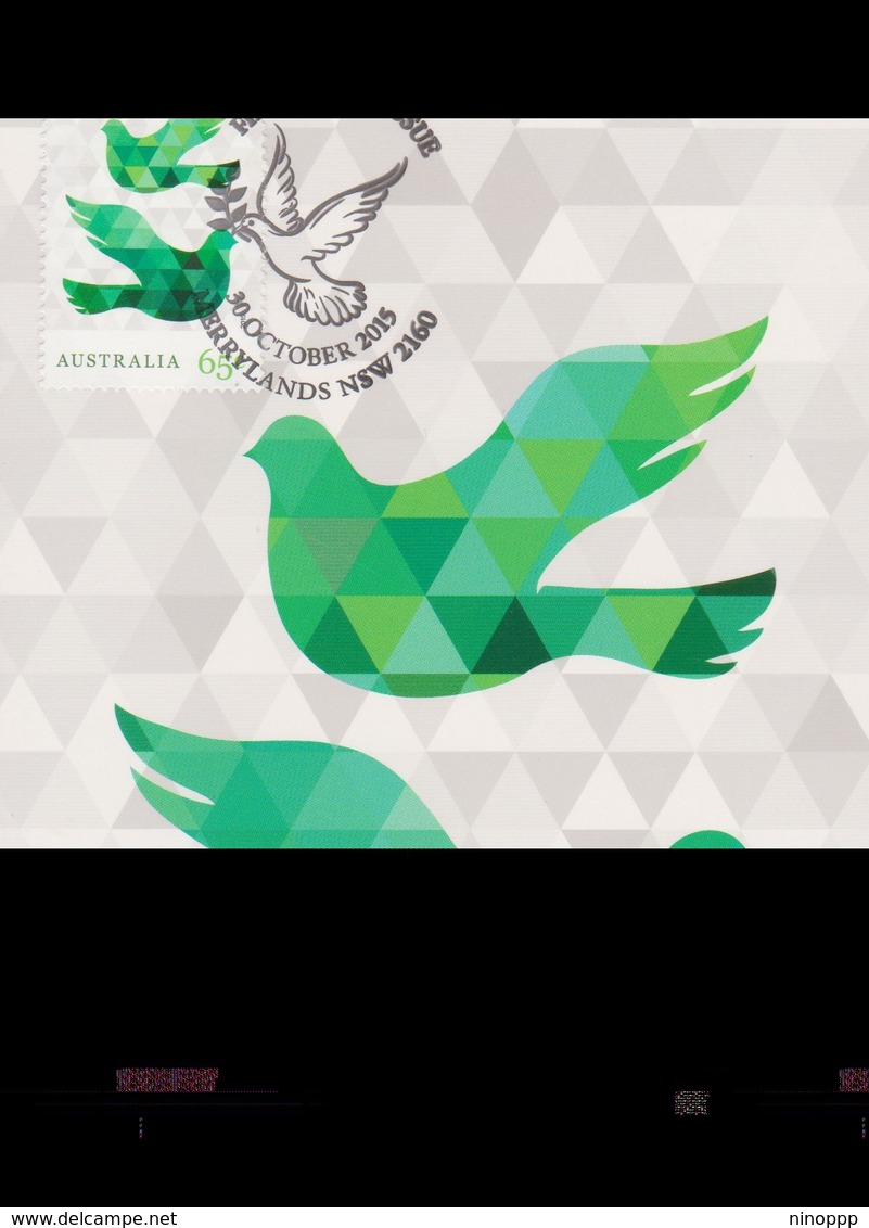 Australia 2015 Christmas,Green Dove, Maximum Card - Maximum Cards
