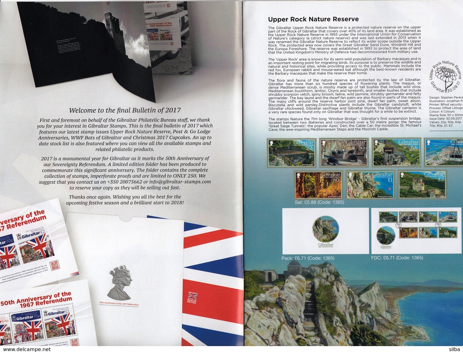 Gibraltar / 4/ 2017 / Referendum, Upper Rock Nature Reserve / Philatelic Stamps Prospectus, Leaflet, Brochure, Bulletin - Otros & Sin Clasificación