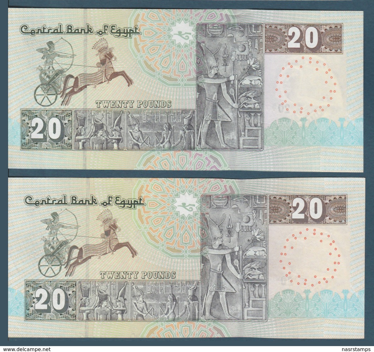 Egypt - 2012 - Scarce - Prefix "264" - Normal & Space Out - ( 20 EGP - Pick-65 ) - #21b ( OKDA ) - UNC - Egypte