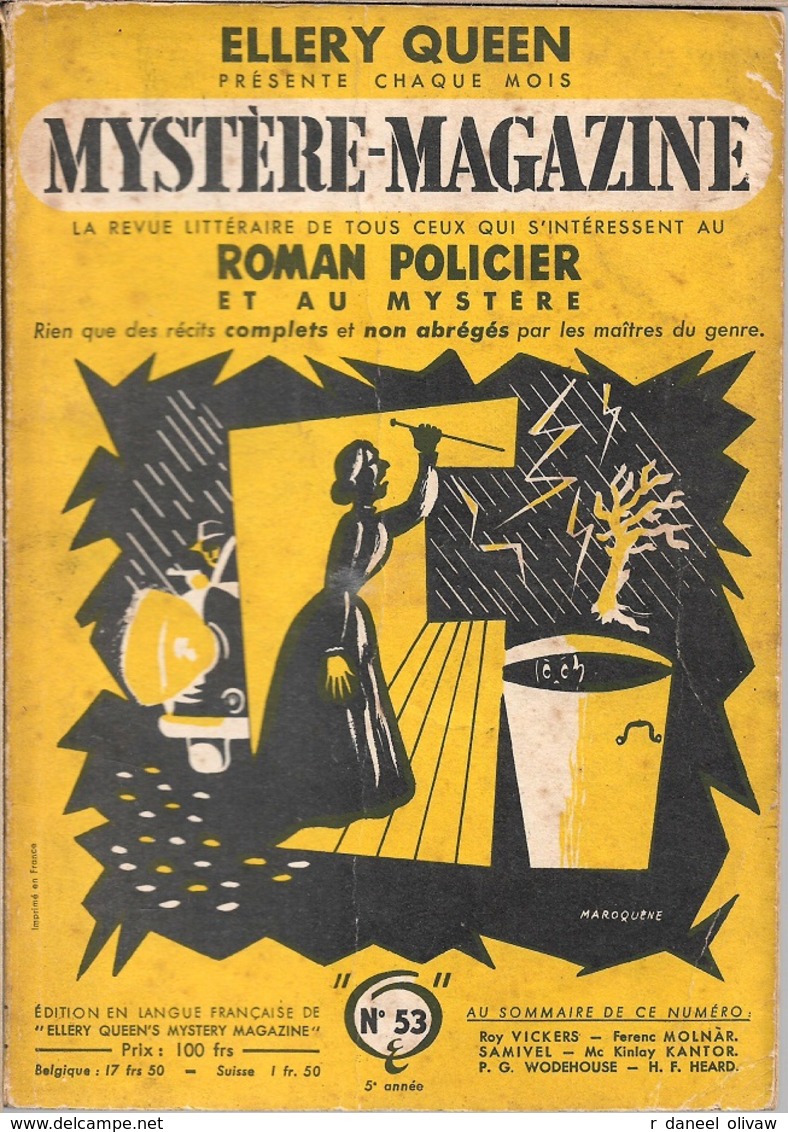 Mystère Magazine N° 53, Juin 1952 (BE) - Opta - Ellery Queen Magazine