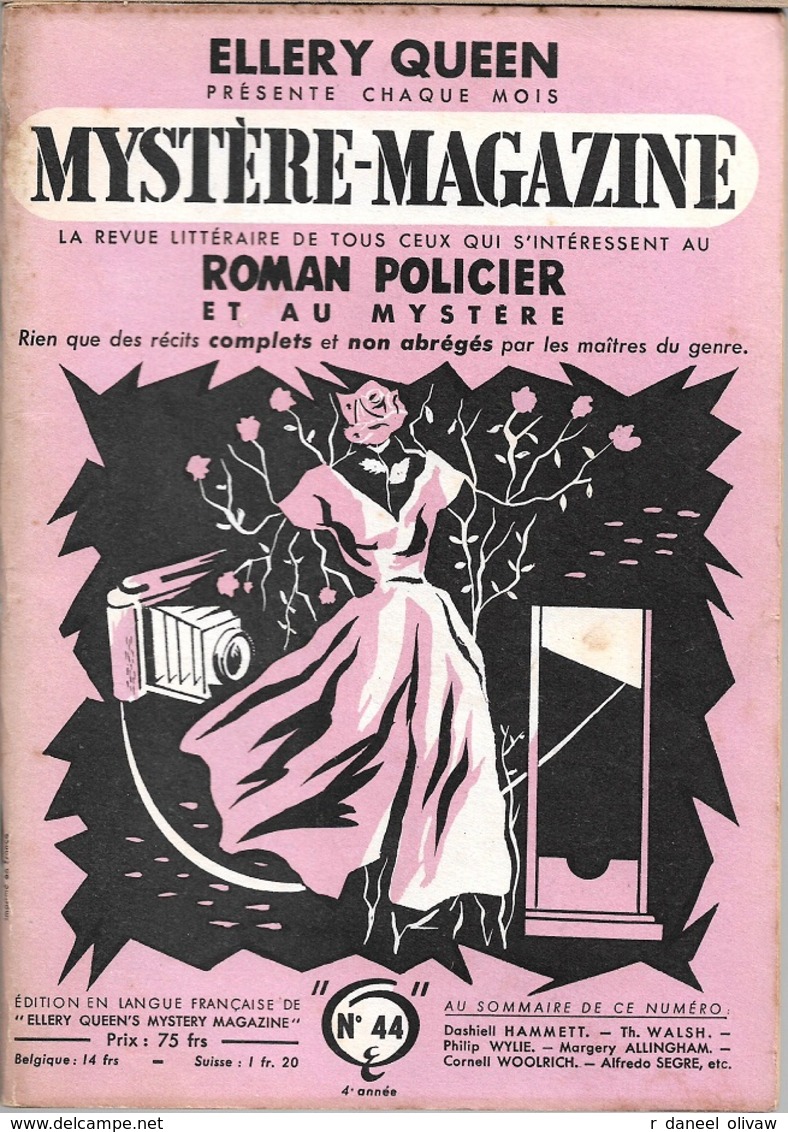 Mystère Magazine N° 44, Septembre 1951 (TBE) - Opta - Ellery Queen Magazine