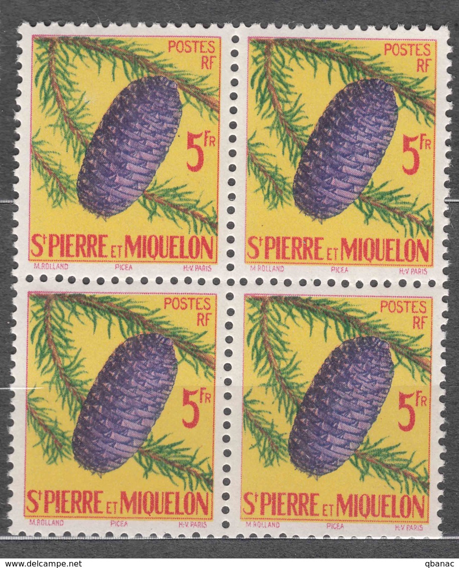 St. Pierre & Miquelon 1958 Mi#388 Mint Never Hinged Piece Of Four - Unused Stamps