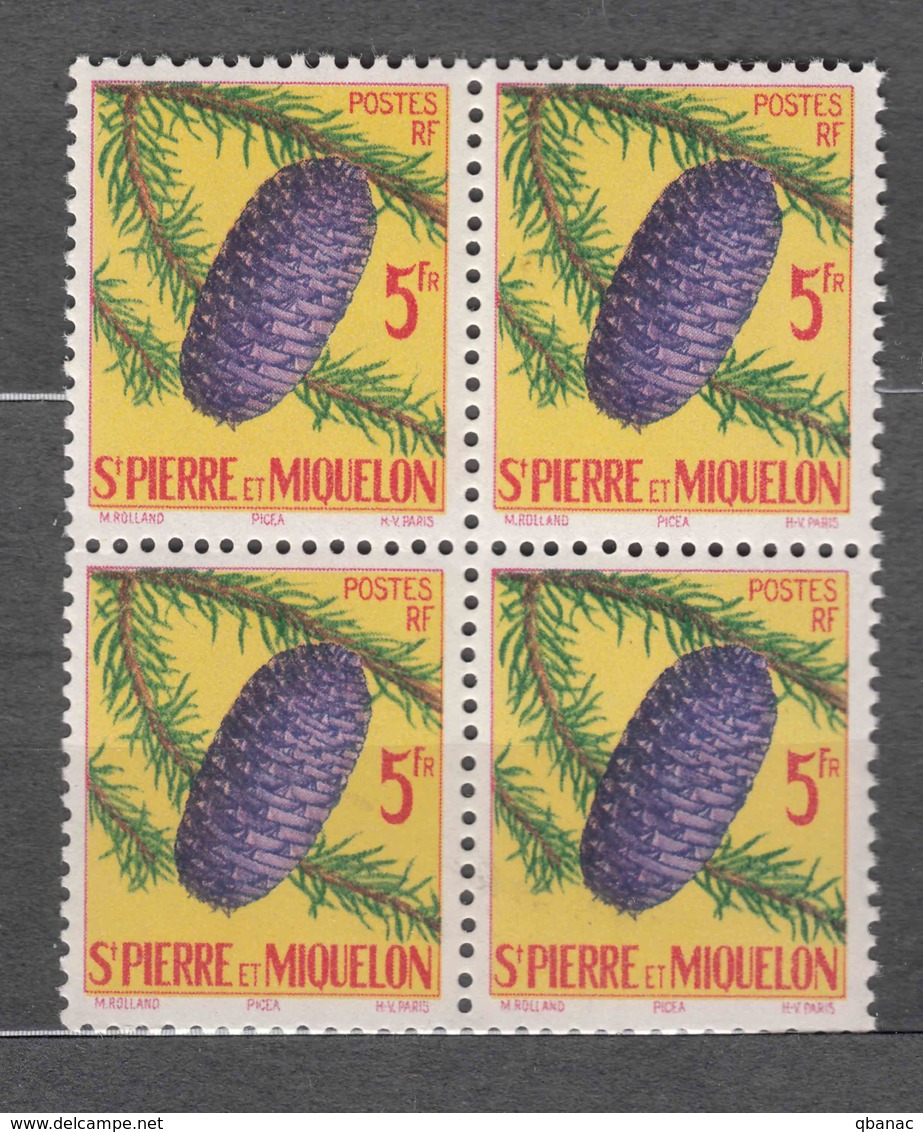 St. Pierre & Miquelon 1958 Mi#388 Mint Never Hinged Piece Of Four - Ungebraucht