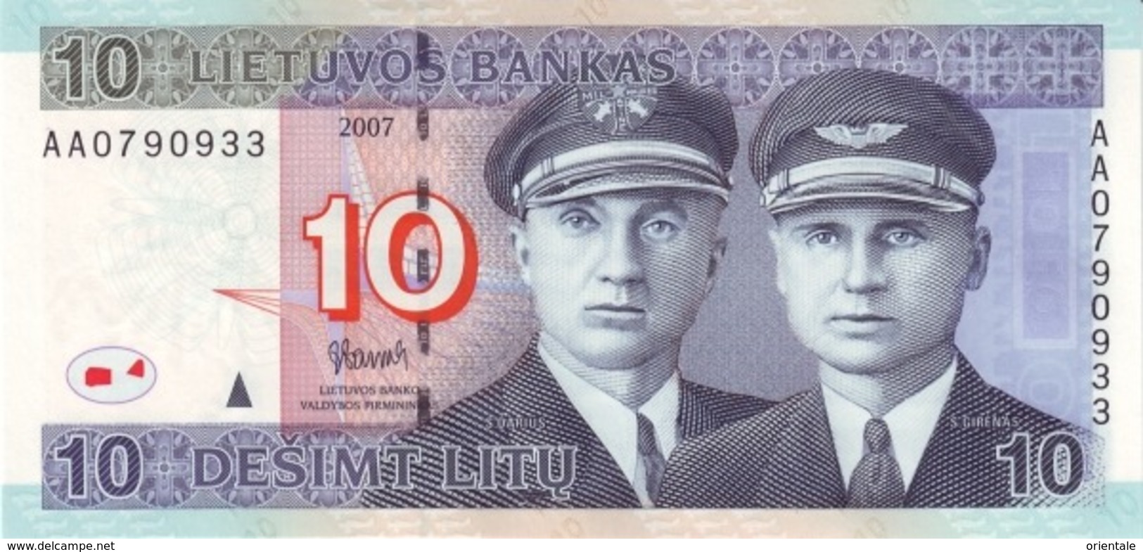 LITHUANIA P. 68 10 L 2007 UNC - Lithuania