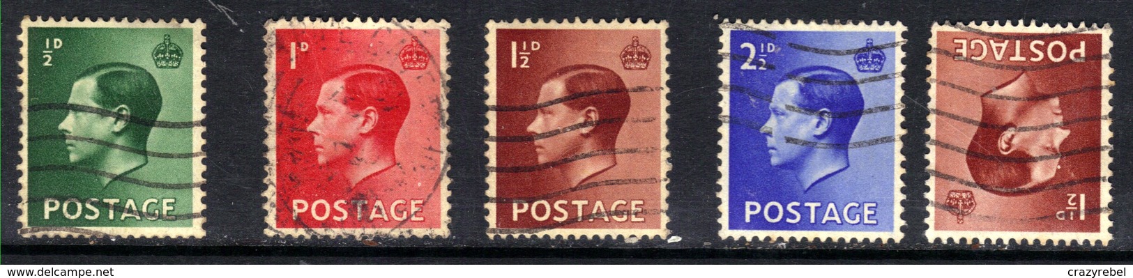 GB 1936 KEV111 Set 5 Stamps & Inverted Wmk SG 457 - 460 ( K201 ) - Used Stamps