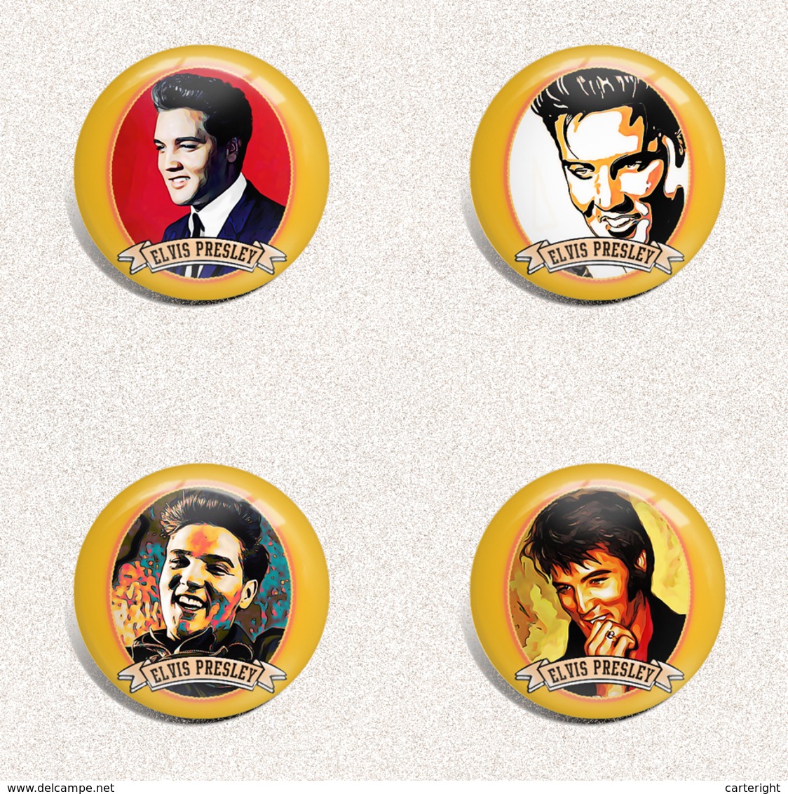 35 X Elvis Presley Music Fan ART BADGE BUTTON PIN SET 9 (1inch/25mm Diameter) - Music