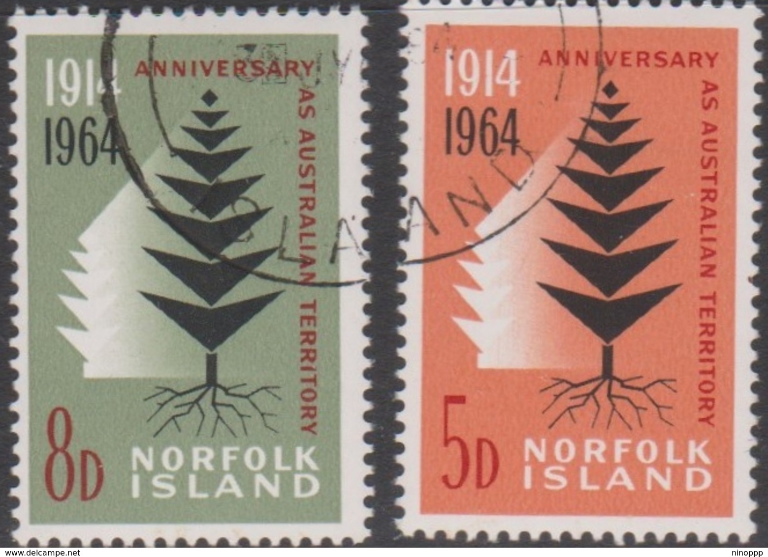 Norfolk Island ASC 57-58 1964 50th Anniversary Of Proclamation, Used - Norfolk Island
