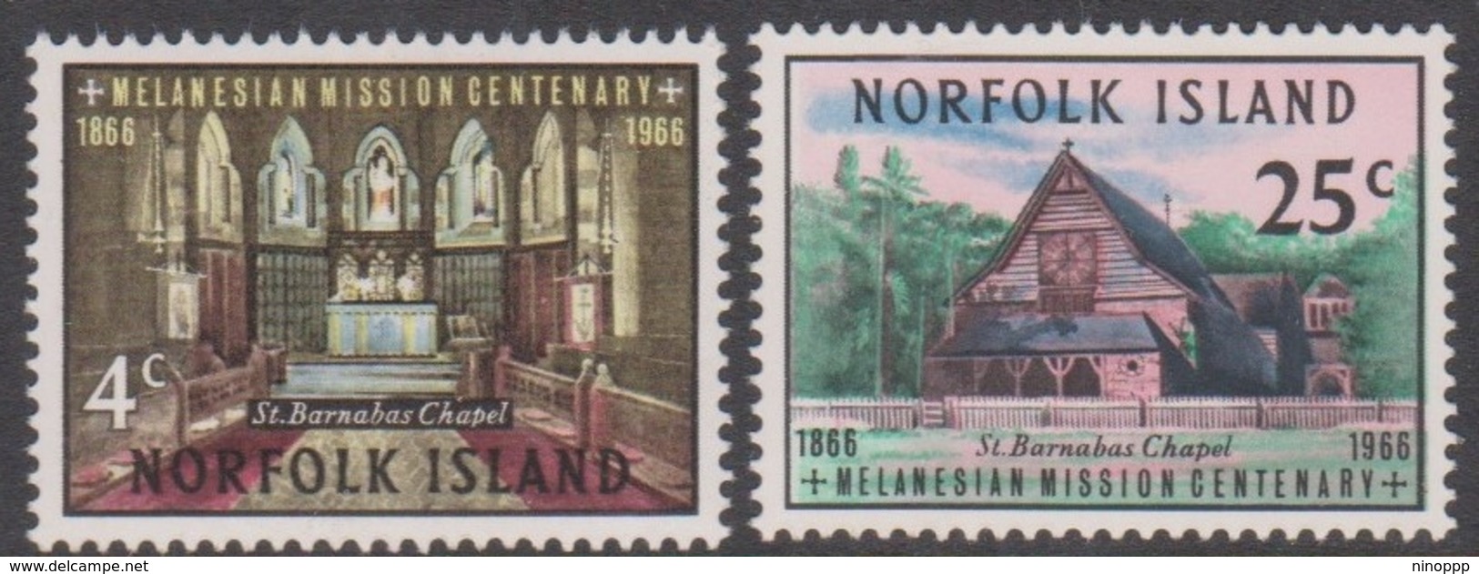 Norfolk Island ASC 76-77 1966 Melanesian Mission, Mint Never Hinged - Norfolk Island