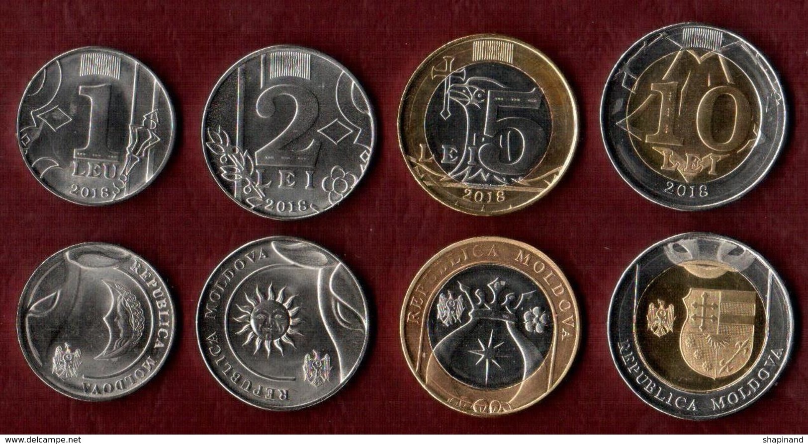 Moldova 2018 Set Of 4 Coins 1 Lei ; 2 Lei; 5 Lei And 10 Lei. UNC - Moldavie