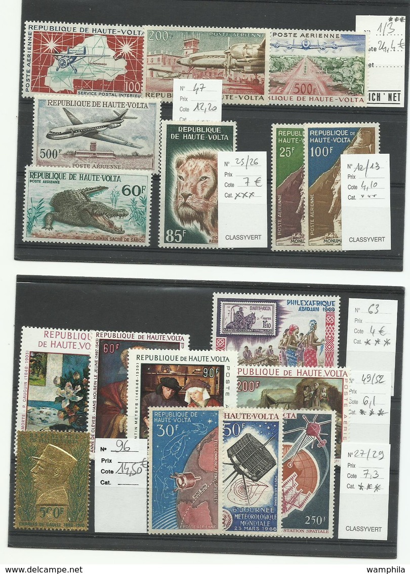 Hte Volta, Lot De P.A. + Poste + Service   Cote YT 131€35 - Haute-Volta (1958-1984)