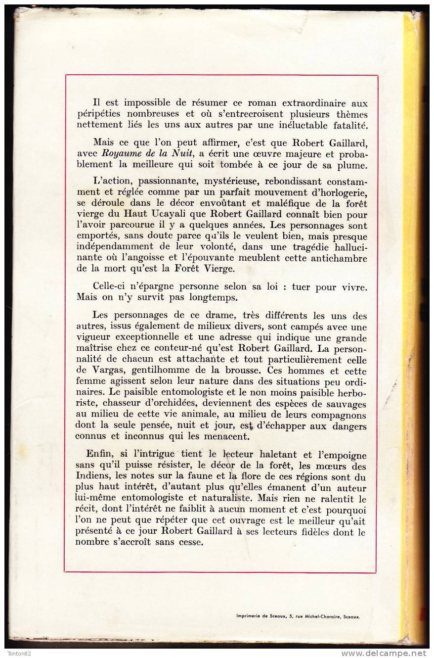 Robert Gaillard - Royaume De La Nuit - Fleuve Noir / Couverture : M. Gourdon - ( 1959 ) . - Aventure