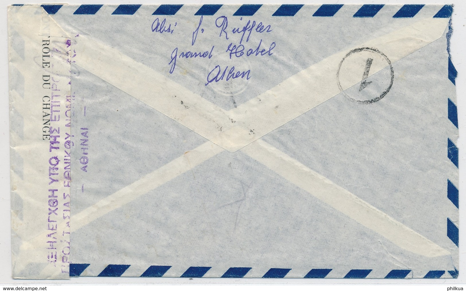05. Aug 1950- Flugpost Brief Von Athen Griechenland Nach Zürich Schweiz - Zoll - Controle Du Change - Lettres & Documents