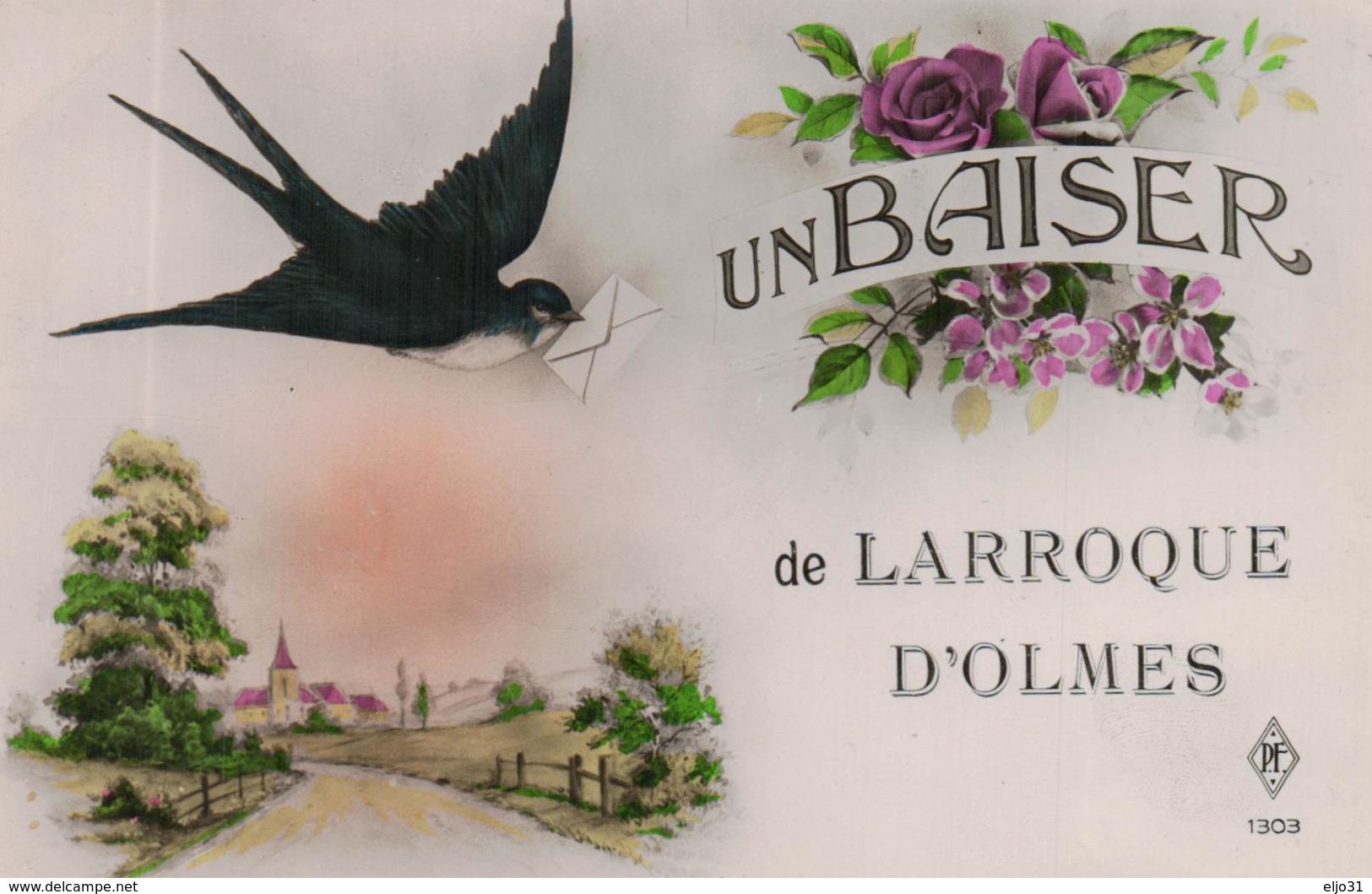 CPA LARROQUE D'OLMES  @  BAISER @ - Other & Unclassified