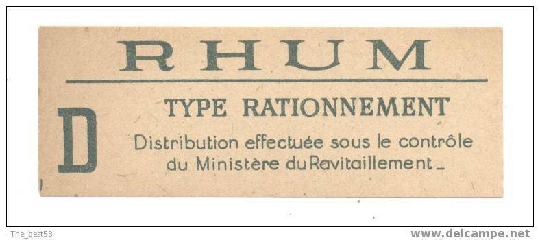 Etiquette De   Rhum  Type Rationnement - Rhum