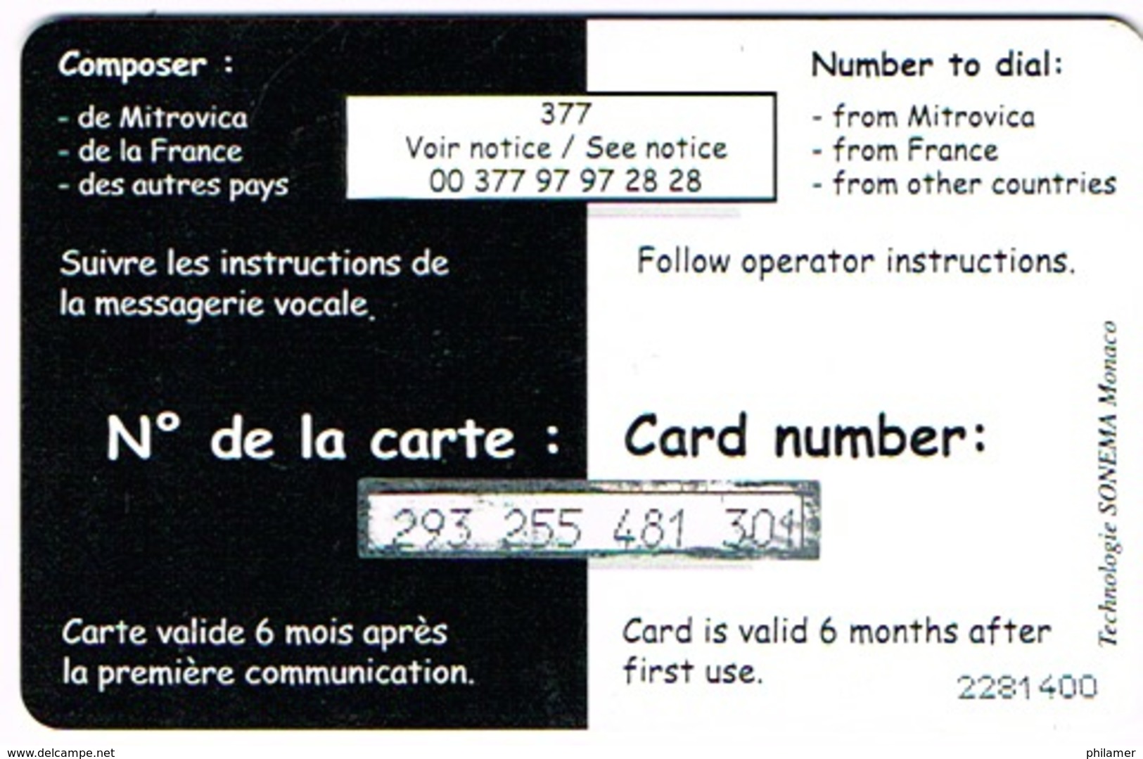 France Telecarte Phonecard Economat Armee Ecophoning KFOR Trident Prepayee Bleue Ut BE - Internes