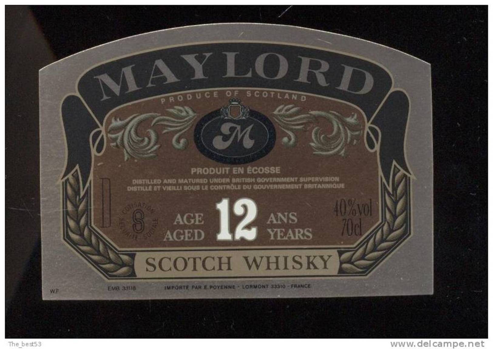 Etiquette De Scotch  Whisky -  Maylord    -   Ecosse - Whisky