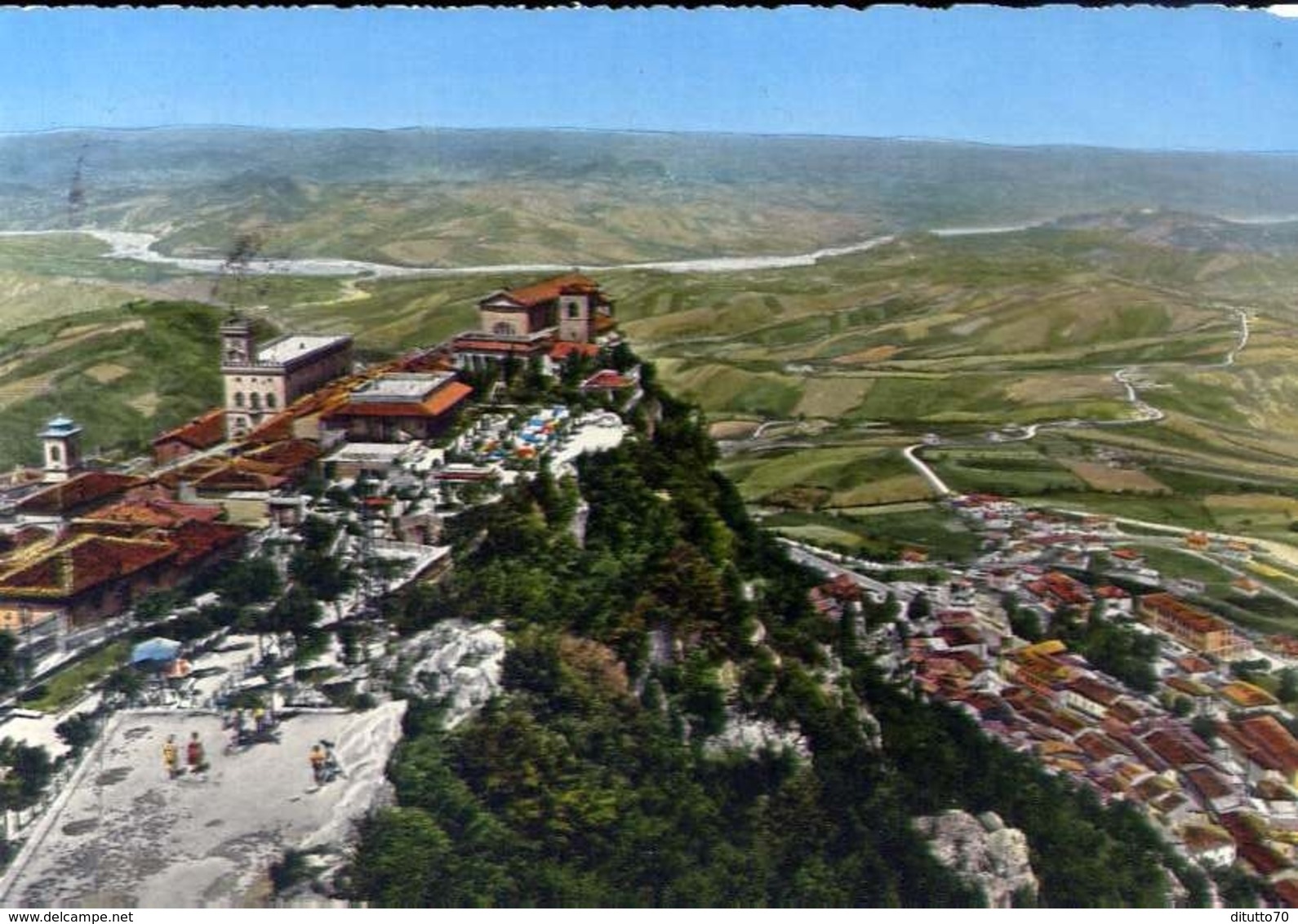 Repubblica San Marino - La Pieve  - Il Palazzo Del Governo Con Vista Del Borgo Maggiore - Formato Grande Viaggiata Manca - Altri & Non Classificati