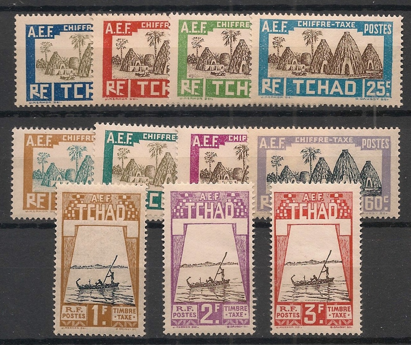 Tchad - 1930 - Taxe TT - N°Yv. 12 à 22 - Série Complète - Neuf Luxe ** / MNH / Postfrisch - Neufs