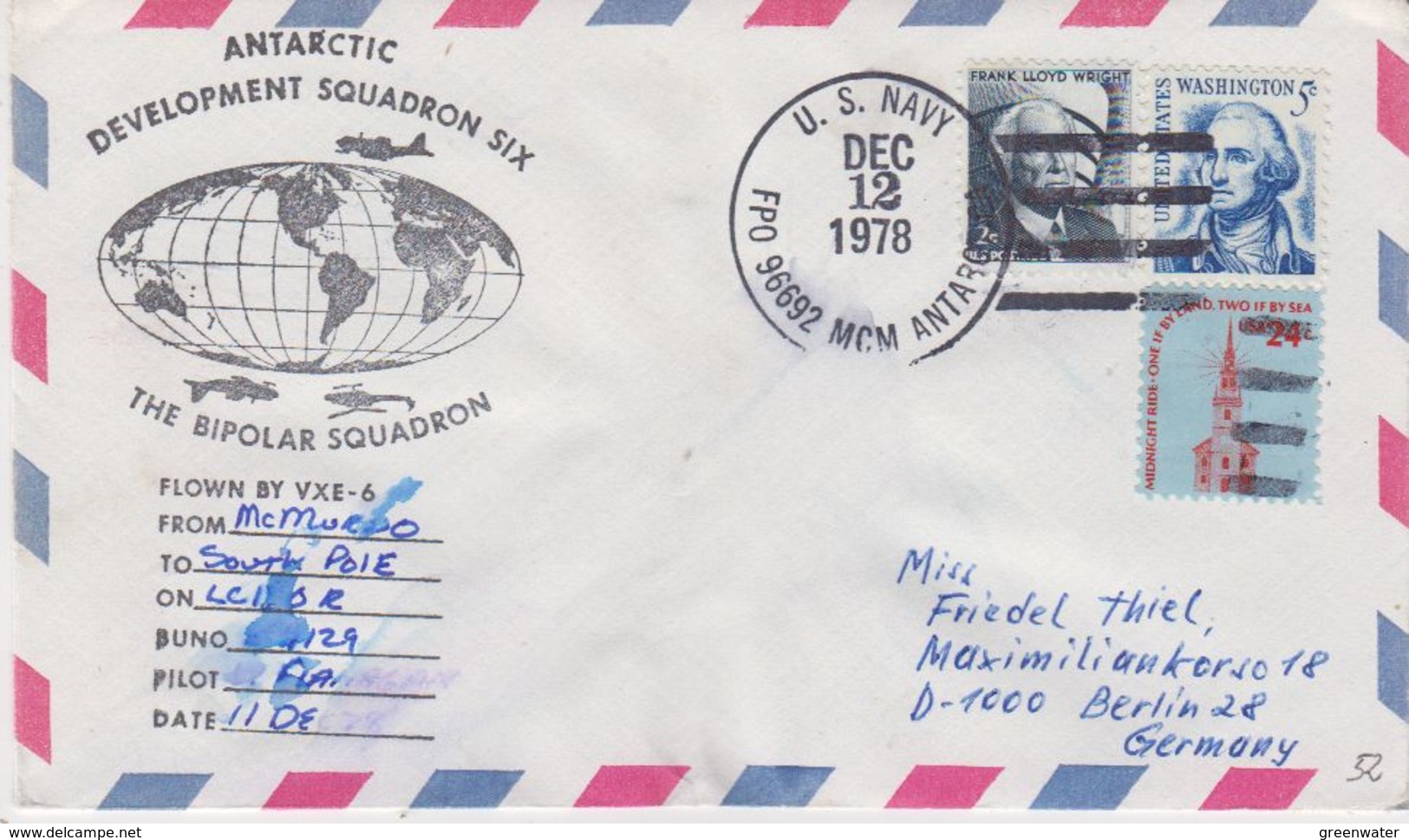 USA 1978 Antarctic Development Squadron Six Flight From McMurdo To South Pole Ca Dec 12 1978 (41916) - Voli Polari