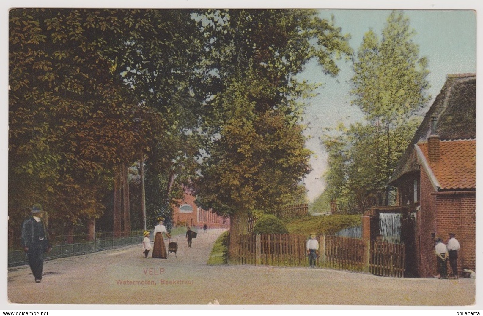 Velp Bij Arnhem - Watermolen Beekstraat Met Volk - Velp / Rozendaal