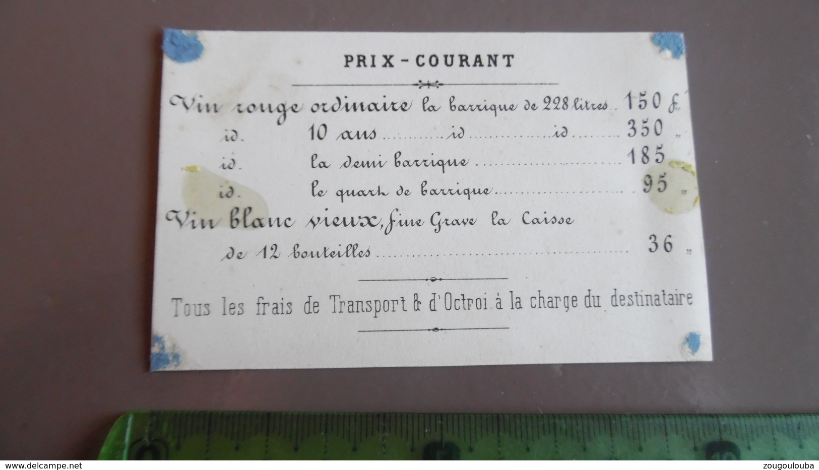 Publicité - Carte De Visite Le Docteur Moreau Vin à Podensar Bordeaux- Carte Porcelaine - Tarjetas De Visita