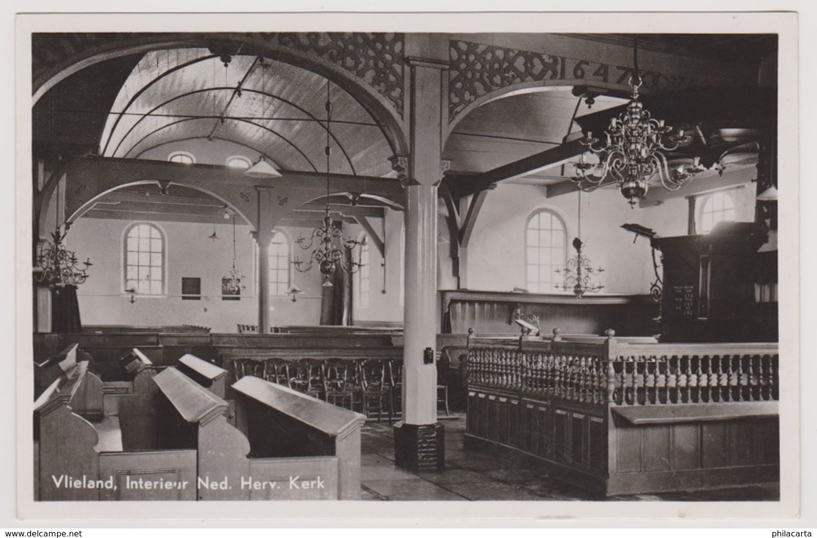 Vlieland - Interieur Ned. Herv. Kerk - 1950 - Vlieland