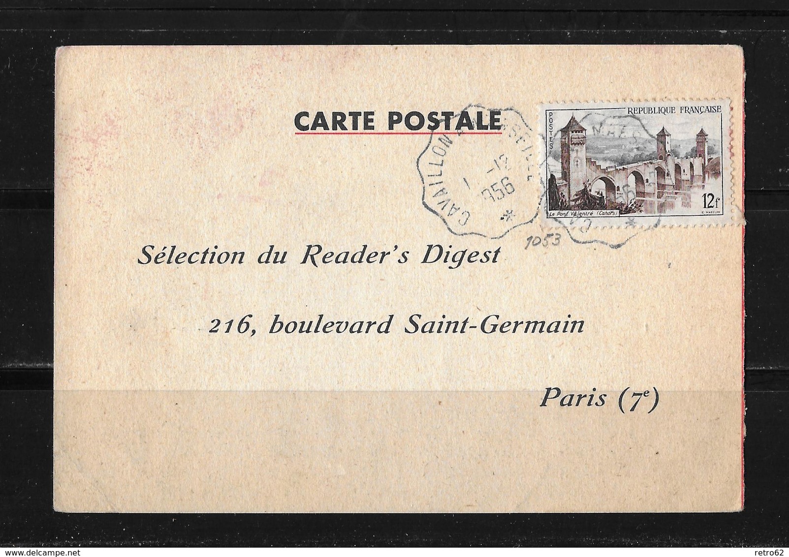 1956 Frankreich → Carte Postale Sélections Du Reader's Digest, St.Germain Paris - Lettres & Documents