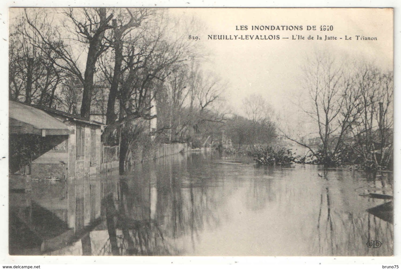 92 - NEUILLY-LEVALLOIS - Inondations De 1910 - L'Ile De La Jatte - Le Trianon - ELD - Neuilly Sur Seine