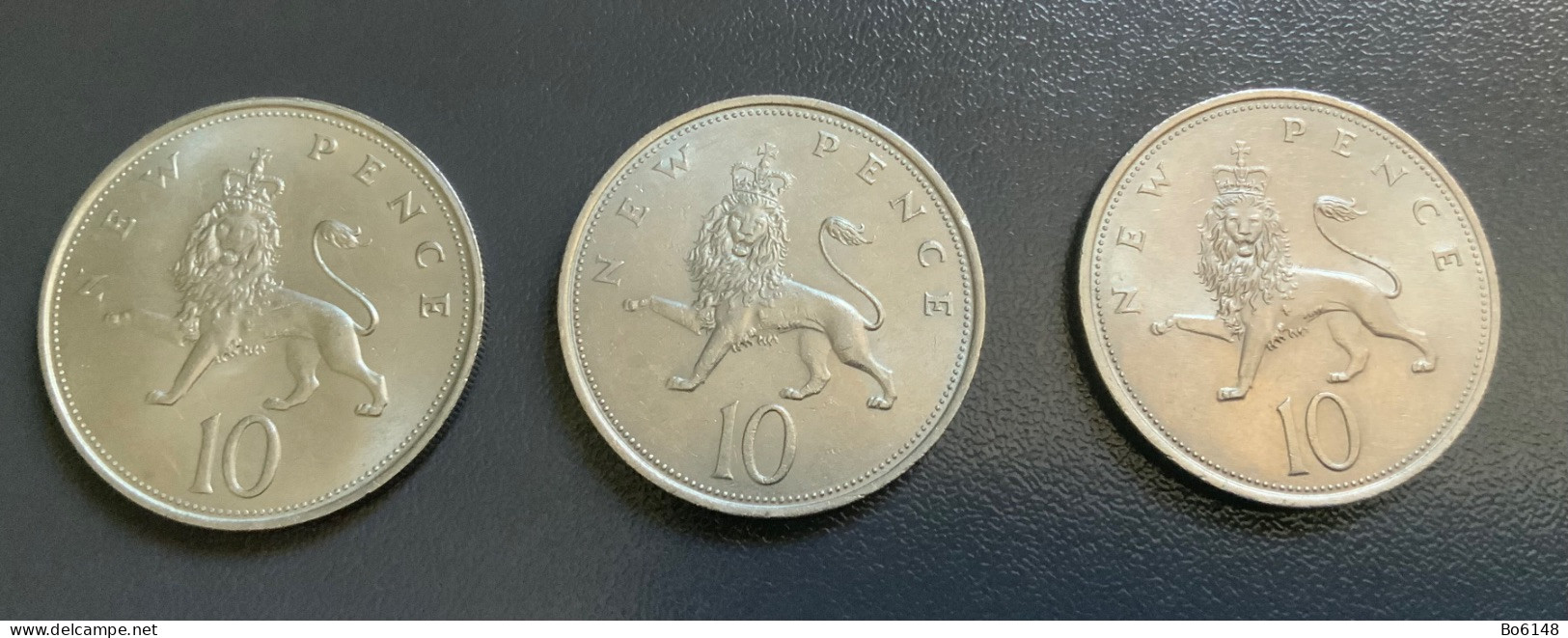 GRAN BRETAGNA  - 1968 E 1970 - 3 Monete Da 10 NEW PENCE - Elisabetta II - 10 Pence & 10 New Pence