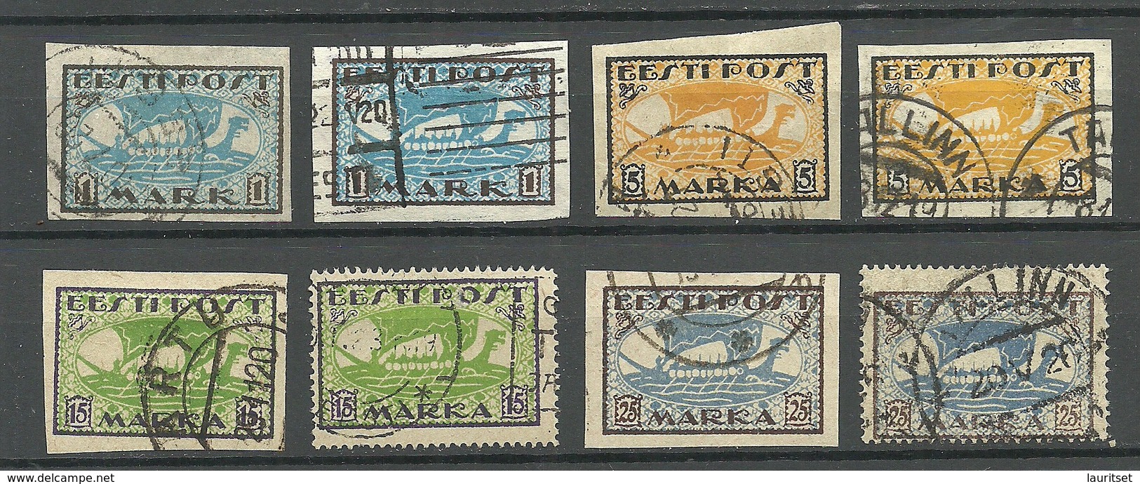 Estonia Estonie 1919-1922 Wiking Ship Complete Set O - Estland