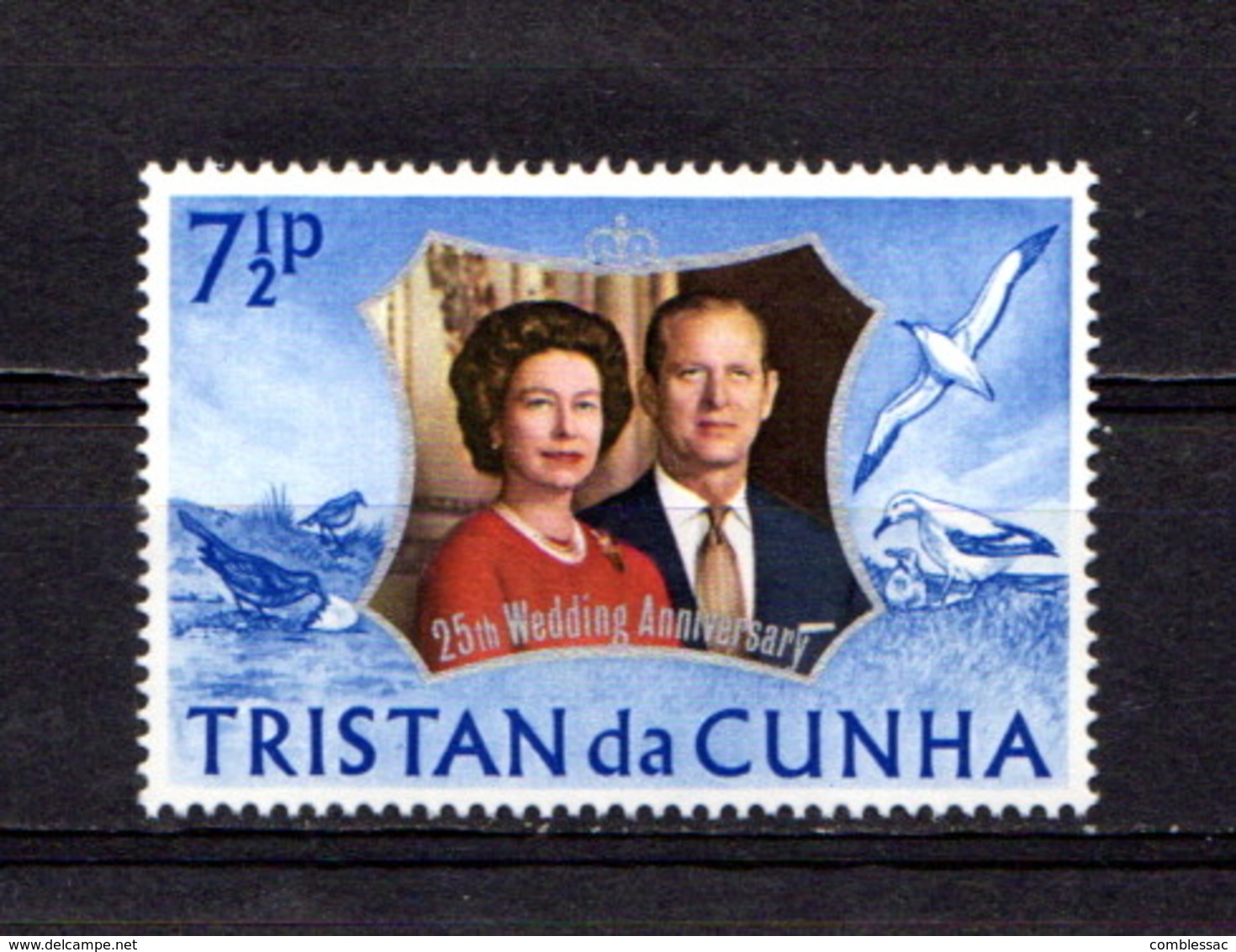 TRISTAN  DA  CUNHA    1972    Royal  Silver  Wedding   7 1/2p  Dull Ultramarine    MNH - Tristan Da Cunha