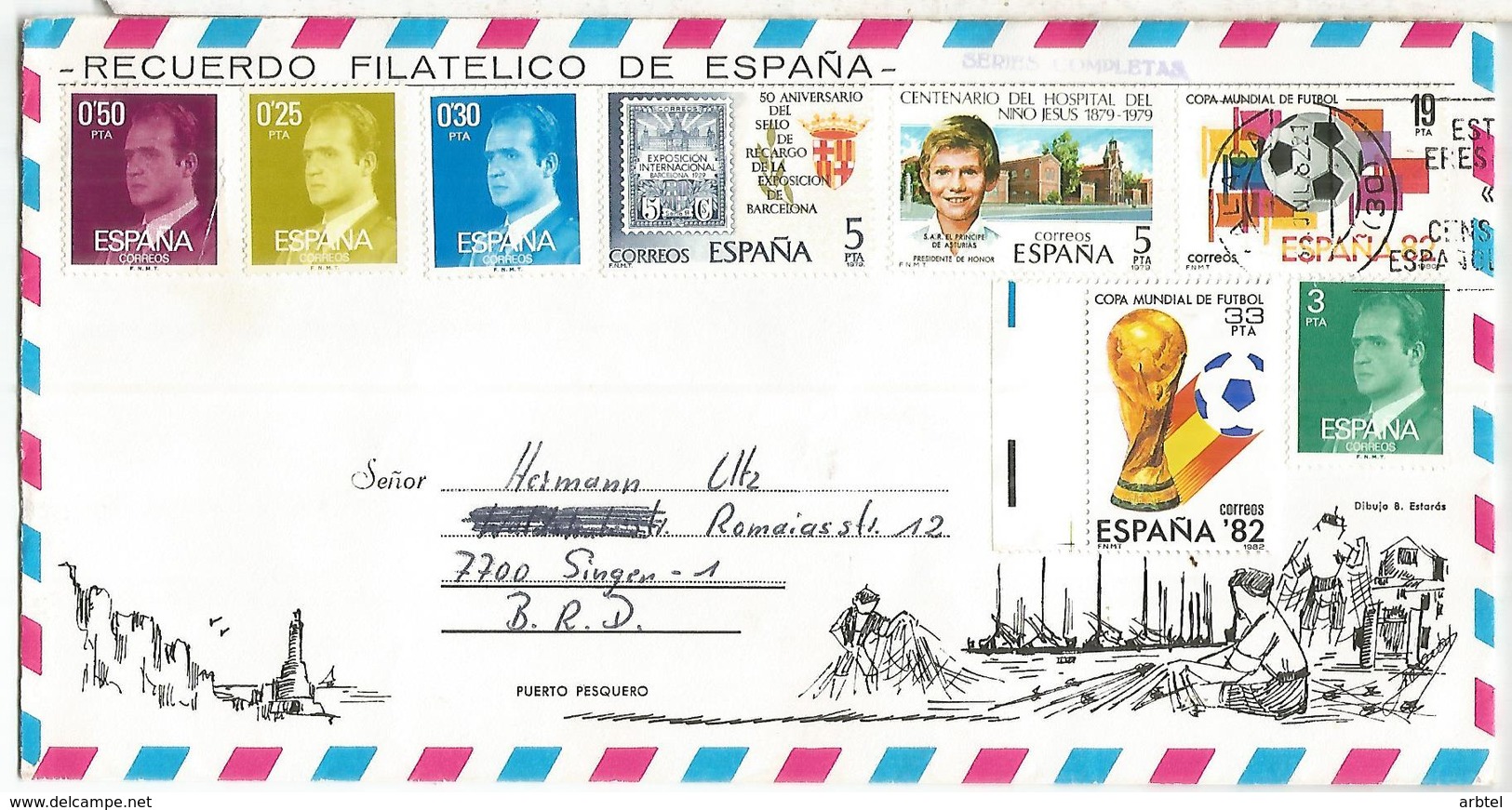 SOBRE TURISTICO BALEARES COPA MUNDIAL DE FUTBOL ESPAÑA 82 - Cartas & Documentos