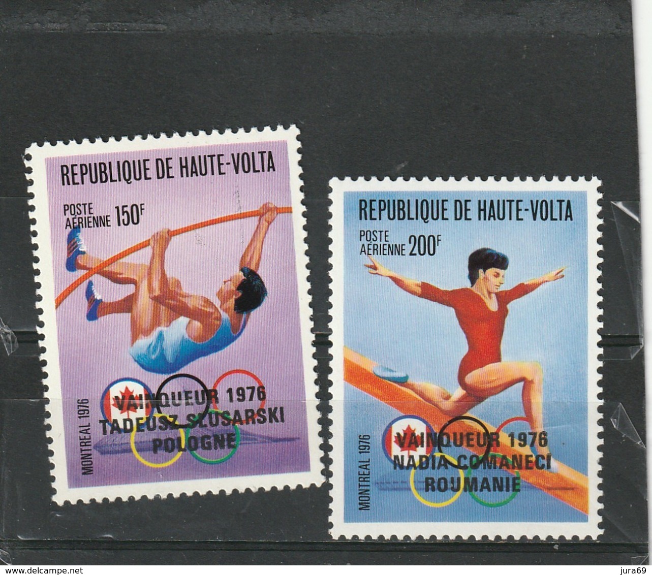 Haute Volta Oblitéré  1977  Poste Aérienne N° 213/214    Sport.  JO De Montreal - Haute-Volta (1958-1984)