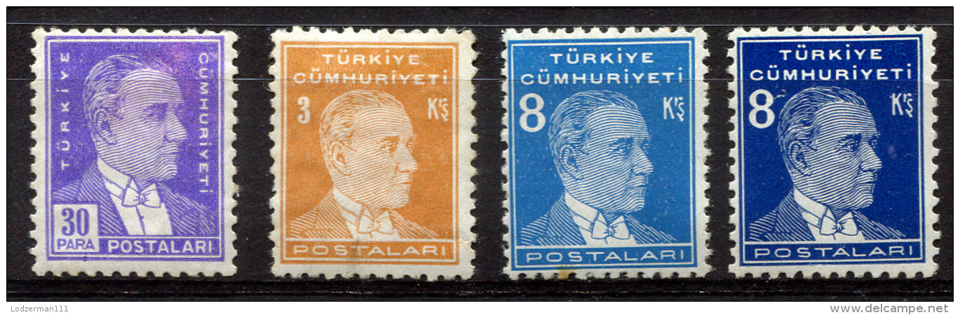 TURKEY 1936-38 - Mi.1000-1002a,b  MNH  (postfrisch) Perfec - Neufs