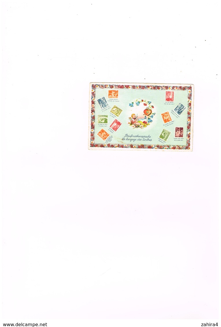 Représentation De Timbre - Langage Des Timbres Suisse - Briefmarkensprache - Ange Arc Flèche Coeur Enfant... - Sent