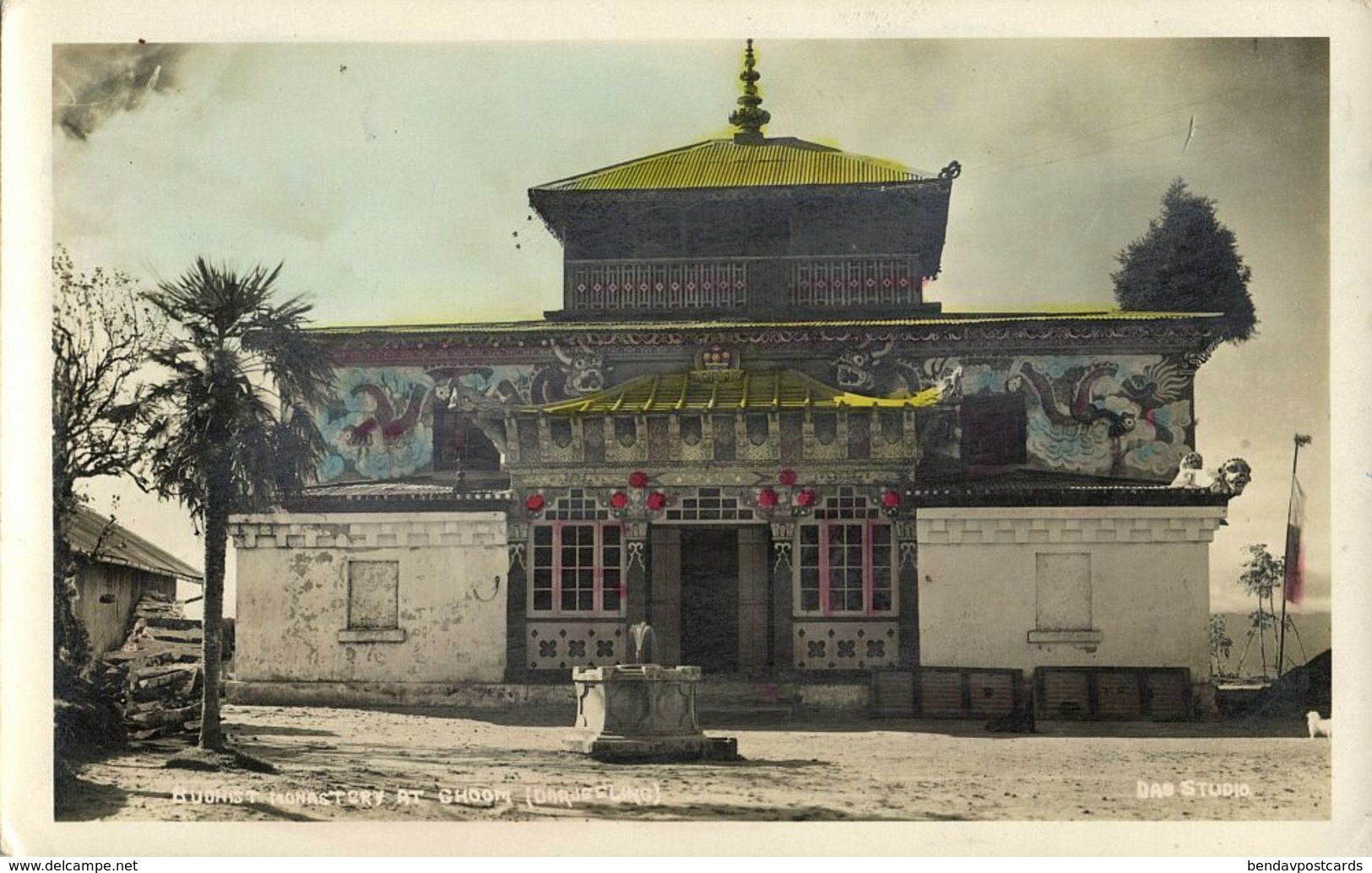 India, DARJEELING, Ghum Ghoom Yiga Choeling Tibetan Monastery (1930s) Das RPPC - Tibet