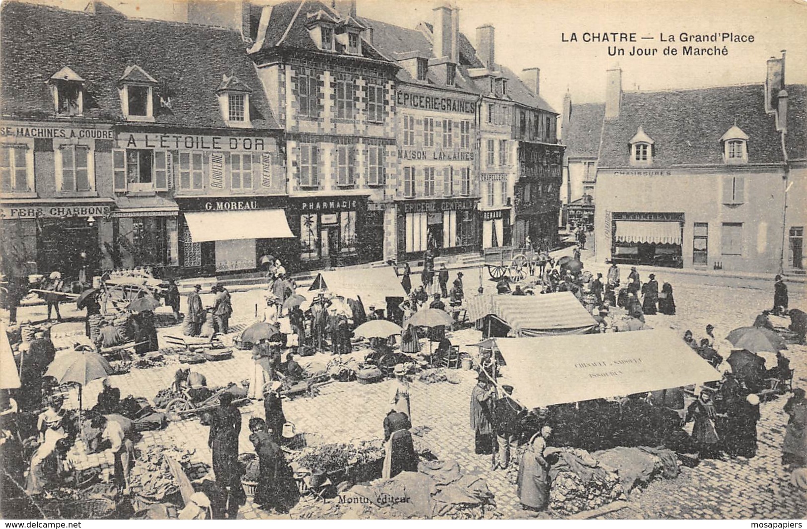 La Châtre - Animée, La Grand Place Un Jour De Marché - La Chatre