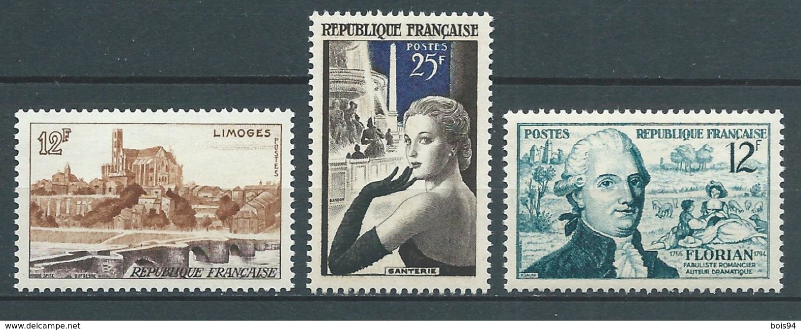 FRANCE 1955 . N°s 1019 , 1020 Et 1021. Neufs ** (MNH) - Neufs