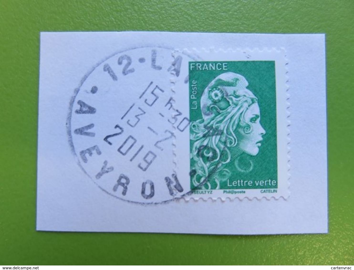 Timbre France YT 5252 - Marianne L'Engagée D'Yseult - Lettre Verte - Sur Fragment - Cachet Rond Laissac (Aveyron) - 2018 - 2018-2023 Marianne L'Engagée